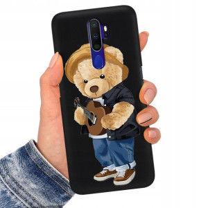 Etui Matowe Czarne do OPPO A11X Serialowe Wzory