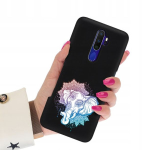 Etui Matowe Czarne do OPPO A11X Subtelne Top Wzory