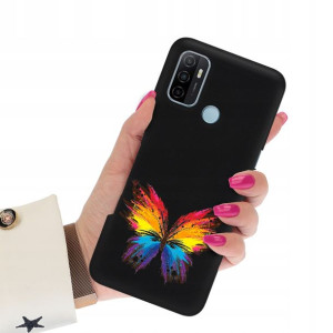 Etui Matowe Czarne do OPPO A53 2020 Subtelne Wzory
