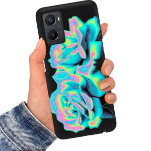 Etui Matowe Czarne do OPPO A96 4G Art Sztuka Wzory