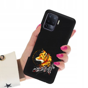 Etui Matowe Czarne do OPPO F19 PRO Subtelne Wzory