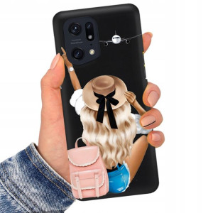 Etui Matowe Czarne do OPPO FIND X5 PRO Top Wzory