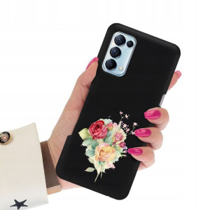 Etui Matowe Czarne do OPPO RENO 5 PRO 5G Top Wzory