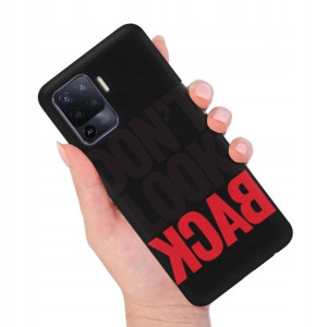 Etui MATOWE Czarne do OPPO RENO 5F Modne Top Wzory