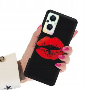 Etui Matowe Czarne do OPPO RENO 7Z 5G Wiosna Wzory