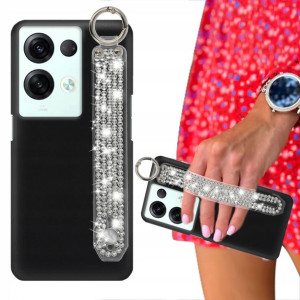 Etui Matowe Czarne do OPPO RENO 8 PRO 5G Cyrkonie