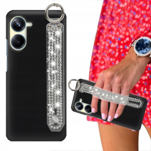 Etui Matowe Czarne do REALME 10 PRO 5G Cyrkonie
