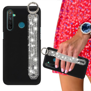 Etui Matowe Czarne do REALME 5 Pasek Cyrkonie Top