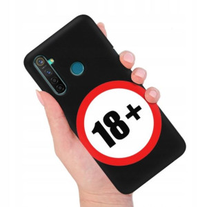 Etui MATOWE Czarne do REALME 5 Śmieszne Top Wzory