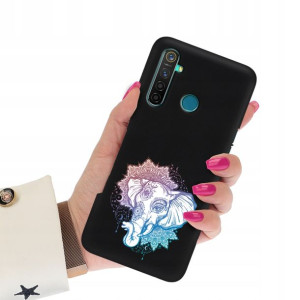 Etui Matowe Czarne do REALME 6i Subtelne Top Wzory