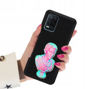 Etui Matowe Czarne do REALME 8 5G Art Sztuka Wzory