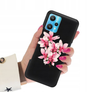 Etui Matowe Czarne do REALME 9 PRO Wiosenne Wzory