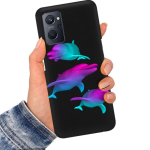 Etui Matowe Czarne do REALME 9i Art Sztuka Wzory