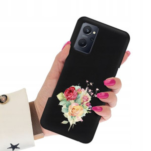 Etui Matowe Czarne do REALME 9i Subtelne Top Wzory