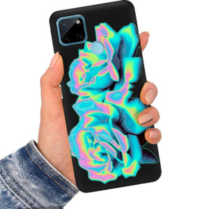 Etui Matowe Czarne do REALME C21Y Art Sztuka Wzory