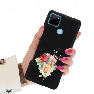 Etui Matowe Czarne do REALME C21Y Subtelne Wzory