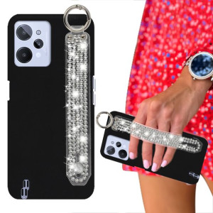 Etui Matowe Czarne do REALME C31 Pasek Cyrkonie