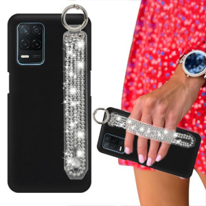 Etui Matowe Czarne do REALME V13 5G Pasek Cyrkonie