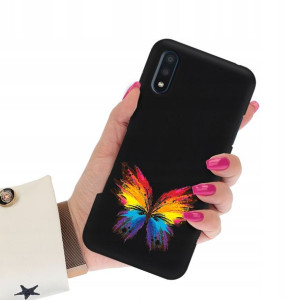 Etui Matowe Czarne do SAMSUNG A01 Subtelne Wzory