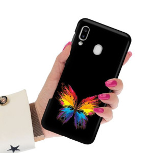 Etui Matowe Czarne do SAMSUNG A20e Subtelne Wzory