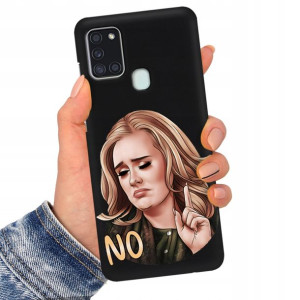 Etui Matowe Czarne do SAMSUNG A21s Serialowe Wzory