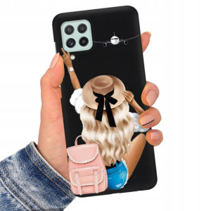 Etui Matowe Czarne do SAMSUNG A22 4G Serial Wzory
