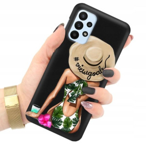 Etui Matowe Czarne do SAMSUNG A23 5G Modne Wzory