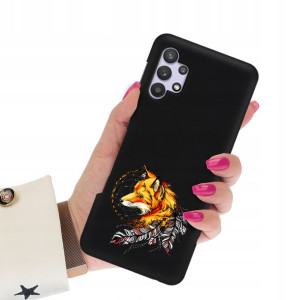 Etui Matowe Czarne do SAMSUNG A32 Subtelne Wzory