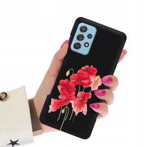 Etui Matowe Czarne do SAMSUNG A33 5G Wiosna Wzory
