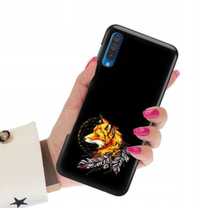 Etui Matowe Czarne do SAMSUNG A50 Subtelne Wzory