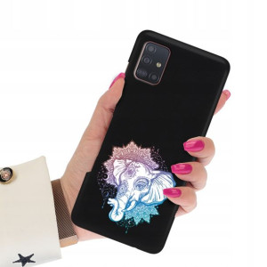 Etui Matowe Czarne do SAMSUNG A51 Subtelne Wzory