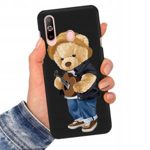 Etui Matowe Czarne do SAMSUNG A60 Serialowe Wzory