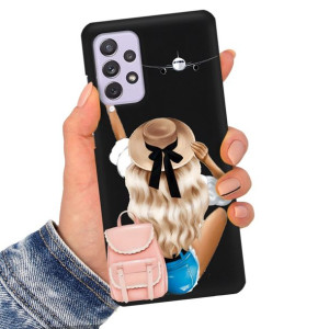 Etui Matowe Czarne do SAMSUNG A72 5G Serial Wzory