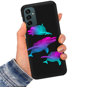 Etui Matowe Czarne do SAMSUNG M13 4G Sztuka Wzory