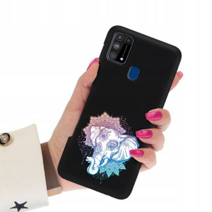 Etui Matowe Czarne do SAMSUNG M31 Subtelne Wzory