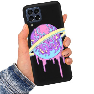 Etui Matowe Czarne do SAMSUNG M53 5G Sztuka Wzory