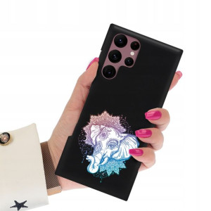 Etui Matowe Czarne do SAMSUNG S22 ULTRA Case Wzory