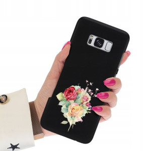 Etui Matowe Czarne do SAMSUNG S8 Subtelne Wzory