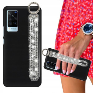 Etui Matowe Czarne do VIVO X60 Pasek Cyrkonie Top
