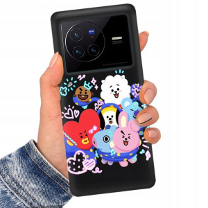 Etui Matowe CZARNE do VIVO X80 Bajkowe Top Wzory