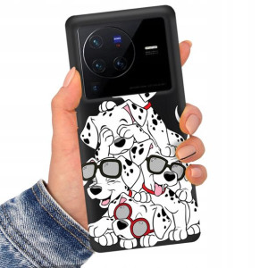 Etui Matowe CZARNE do VIVO X80 PRO Bajkowe Wzory