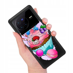 Etui MATOWE Czarne do VIVO X80 Śmieszne Top Wzory