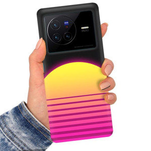 Etui Matowe CZARNE do VIVO X80 Sztuka Art Wzory