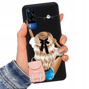 Etui Matowe Czarne do VIVO Y51A Serialowe Wzory