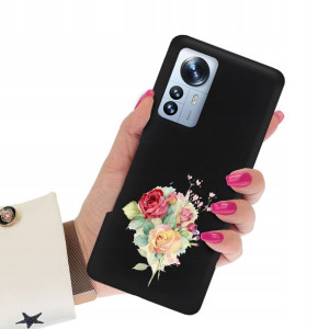 Etui Matowe Czarne do XIAOMI 12 PRO 5G Case Wzory