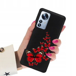 Etui Matowe Czarne do XIAOMI 12 PRO 5G Top Wzory