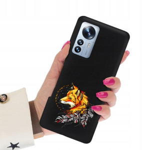 Etui Matowe Czarne do XIAOMI 12 PRO Subtelne Wzory