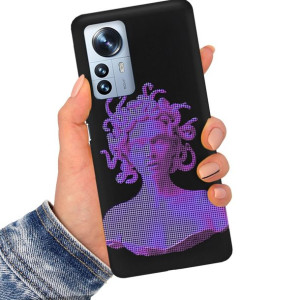 Etui Matowe Czarne do XIAOMI 12 PRO Sztuka Wzory