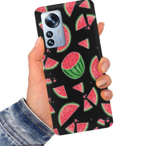 Etui Matowe Czarne do XIAOMI 12 PRO Wiosna Wzory