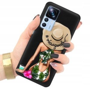 Etui Matowe Czarne do XIAOMI 12T Modne Top Wzory